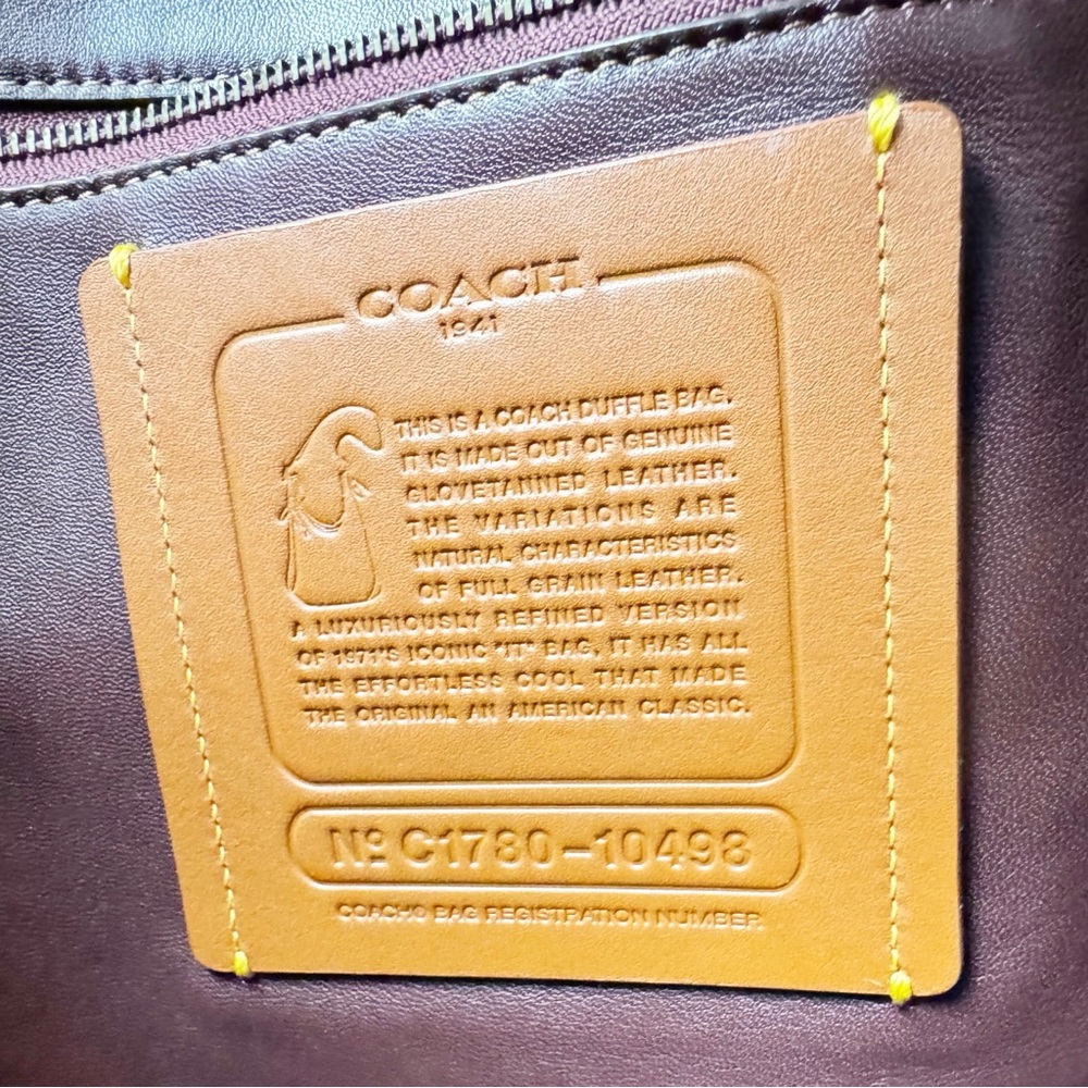 Coach Link Duffle 10498 Beachwood Oxblood 1941 Shoulder Crossbody - Picture 5 of 10